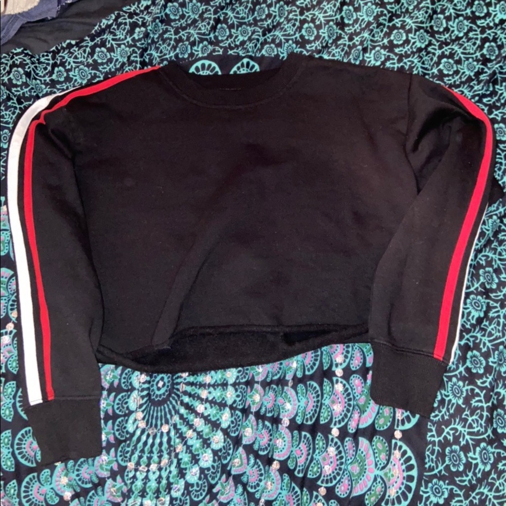 Striped Cropped Sweatshirt